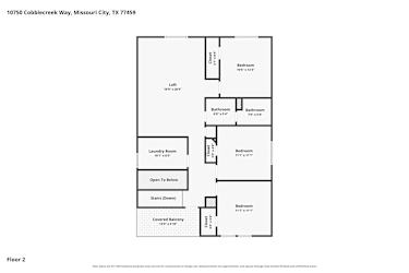Floor plan 2 for 10750 Cobblecreek Way