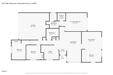 Floor plan 1 for 1457 NW 156th Ave
