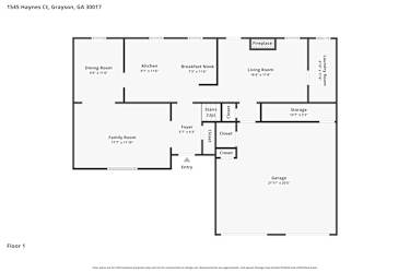Floor plan 1 for 1545 Haynes Ct