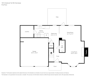 Floor plan 1 for 1610 Vinebrook Ter NW