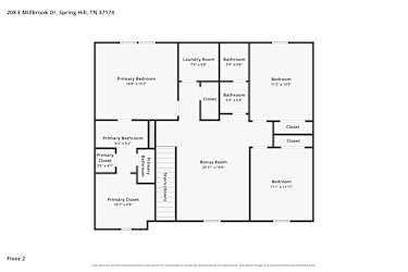 Floor plan 2 for 208 East Millbrook Dr