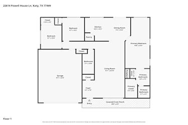 Floor plan 1 for 22614 Powell House Ln