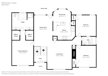 Floor plan 2 for 3208 Evonshire Ln