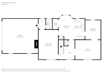 Floor plan 1 for 3626 Woodberry Dr