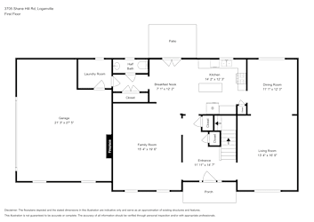 Floor plan 1 for 3705 Shane Hill Rd