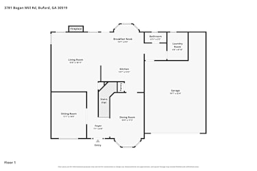 Floor plan 1 for 3781 Bogan Mill Rd