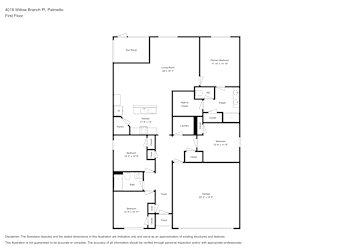 Floor plan 1 for 4018 Willow Branch Pl