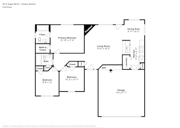 Floor plan 1 for 5412 Sugar Mill Dr
