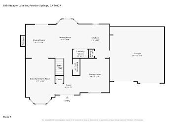 Floor plan 1 for 5434 Beaver Lake Dr