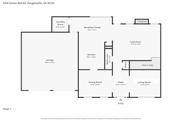 Floor plan 1 for 5456 Somer Mill Rd