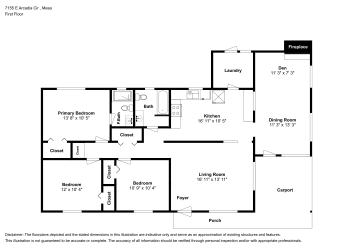 Floor plan 1 for 7155 E Arcadia Cir