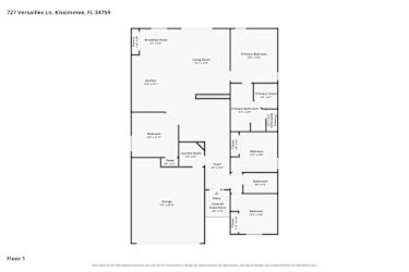 Floor plan 1 for 727 Versailles Ln