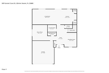 Floor plan 1 for 849 Sunset Cove Dr