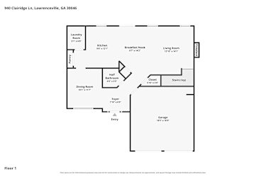 Floor plan 1 for 940 Clairidge Ln