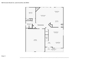 Floor plan 1 for 968 Harvest Brook Dr