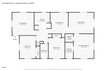 Floor plan 1 for 9775 NW 126th Ter